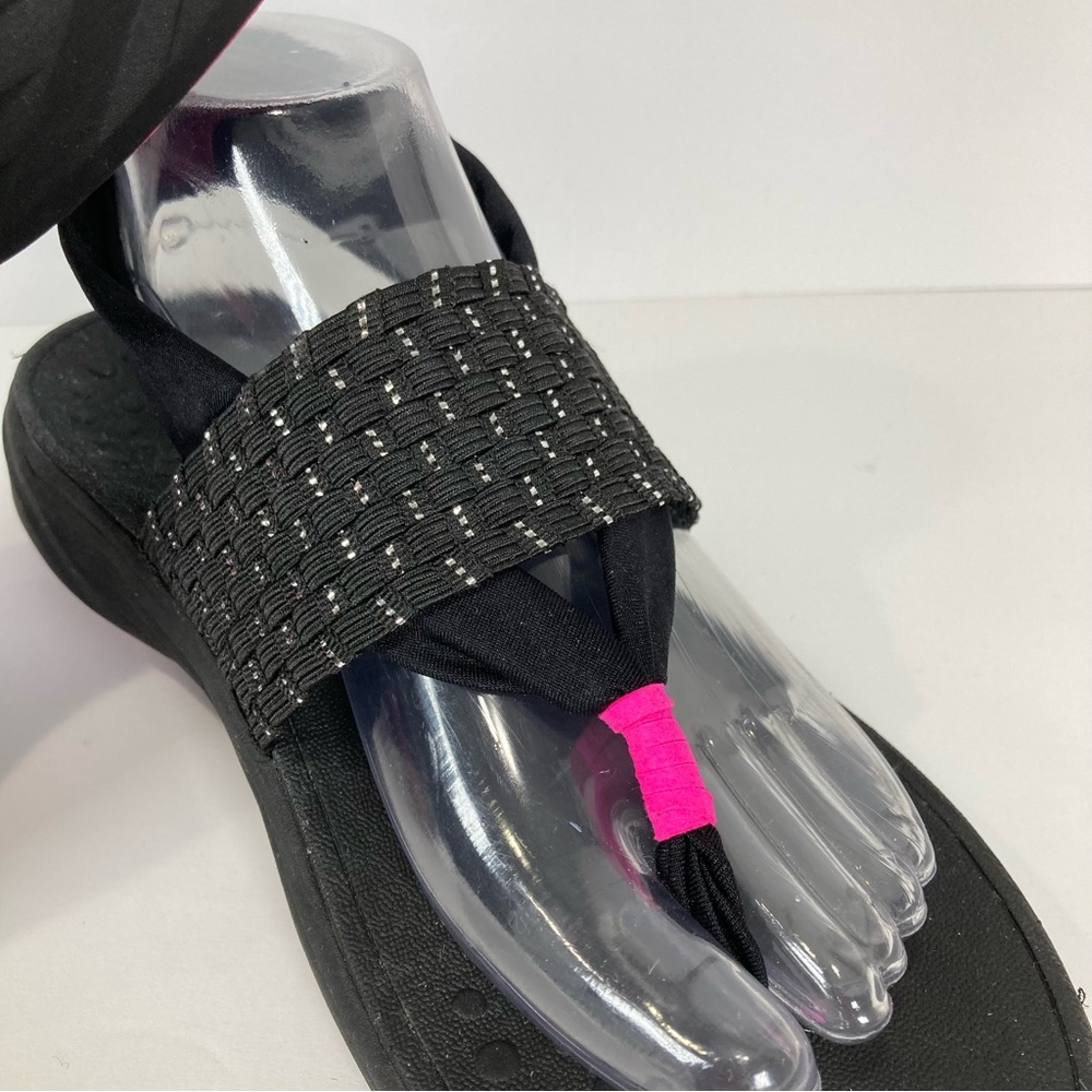 Vionic Serene Tia Pink Black Yoga Sling Back Sandals - Picture 9 of 16
